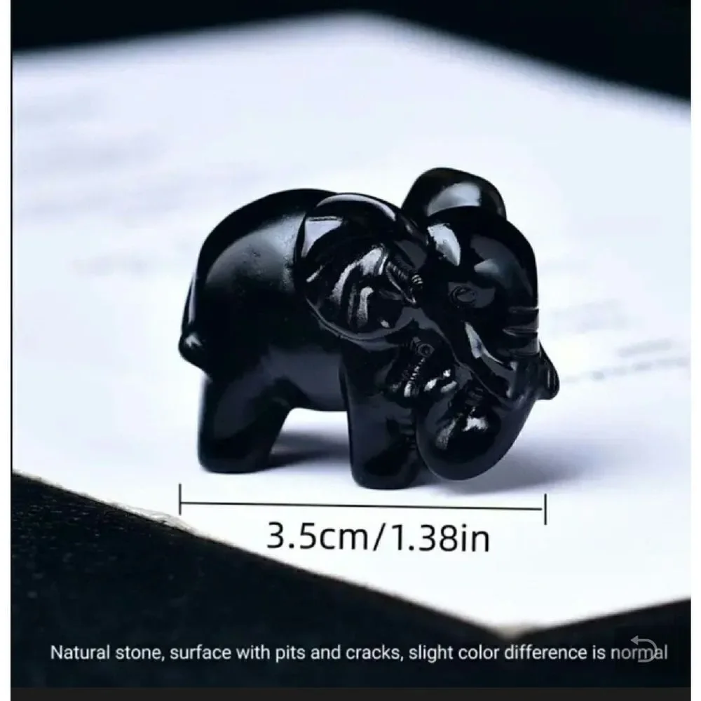 New! Natural Carved Elephant in Opal Balance Stone